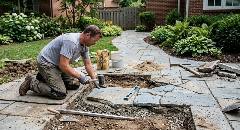 Flagstone Paver Repair Service